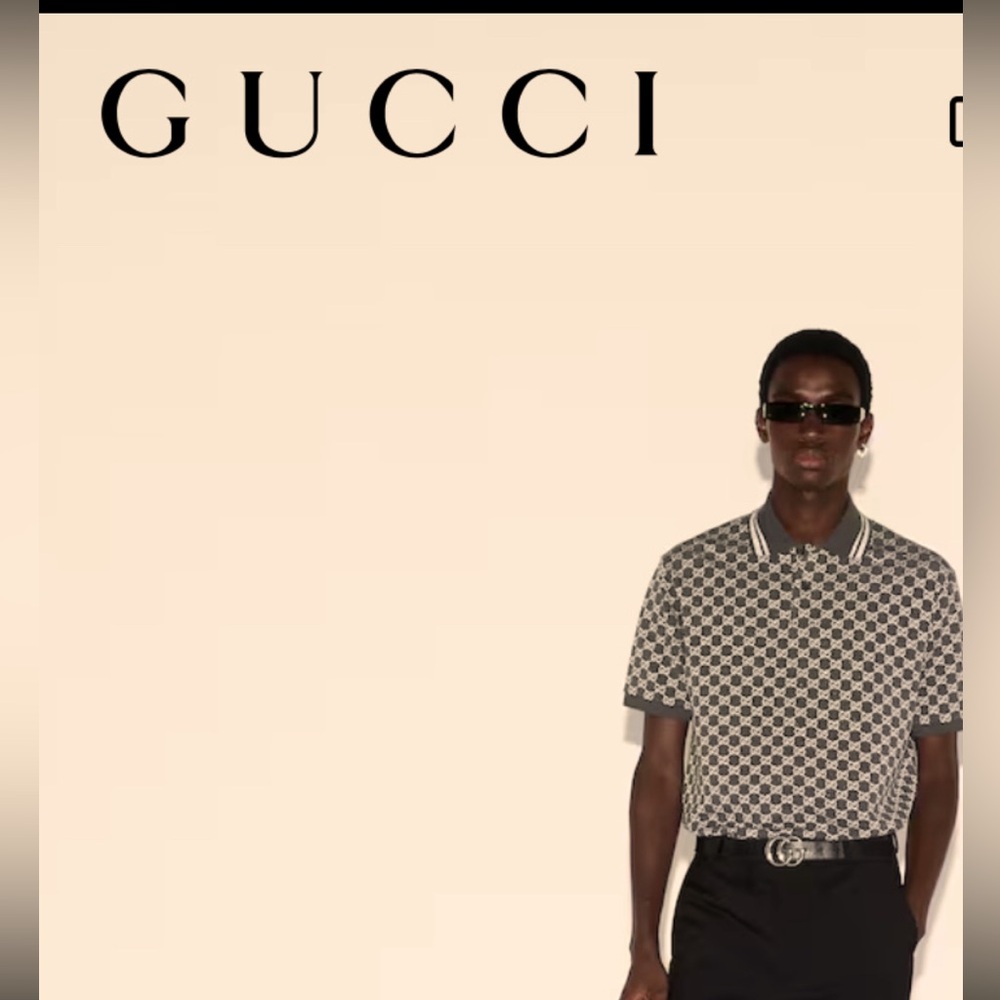 Gucci brown & Tan textured polo shirt! Made in Italy!